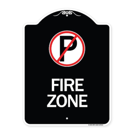 Signmission No Parking Symbol Heavy-Gauge Aluminum Architectural Sign, 24" x 18", BW-1824-24653 A-DES-BW-1824-24653
